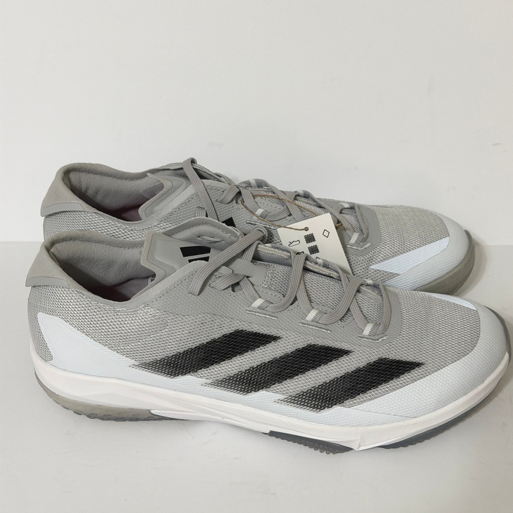 Adidas Adizero Impact Turf Mens Baseball Shoes Silver Metallic Black Size 12.5